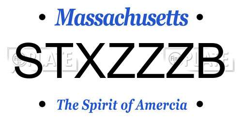 STXZZZB Massachusetts License Plate