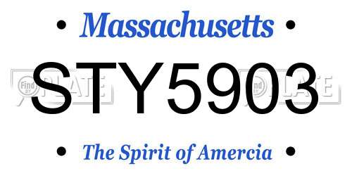 STY5903 Massachusetts License Plate