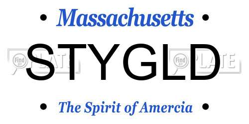 STYGLD Massachusetts License Plate