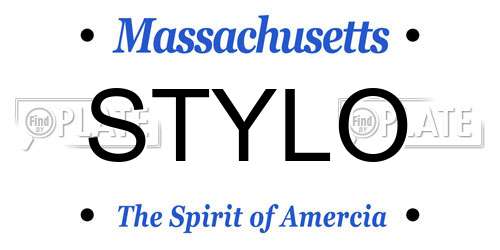 STYLO Massachusetts License Plate