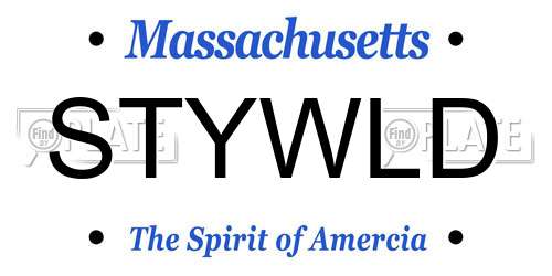 STYWLD Massachusetts License Plate