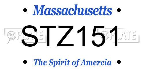STZ151 Massachusetts License Plate