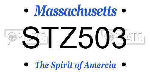 STZ503 Massachusetts License Plate