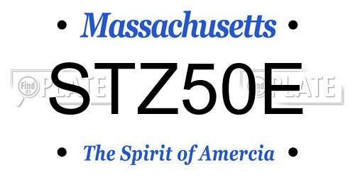 STZ50E Massachusetts License Plate
