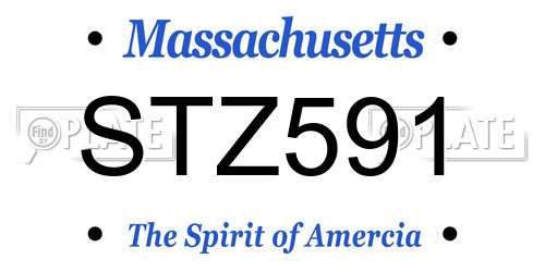 STZ591 Massachusetts License Plate