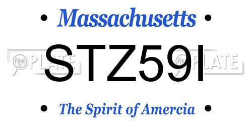 STZ59I Massachusetts License Plate