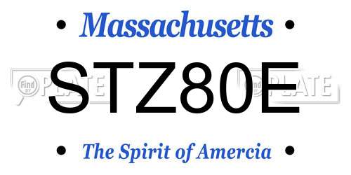 STZ80E Massachusetts License Plate