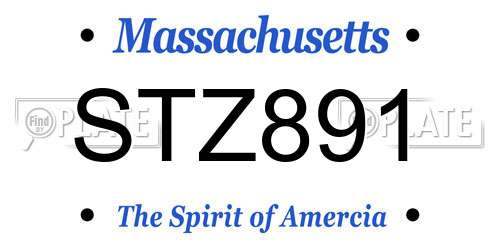 STZ891 Massachusetts License Plate
