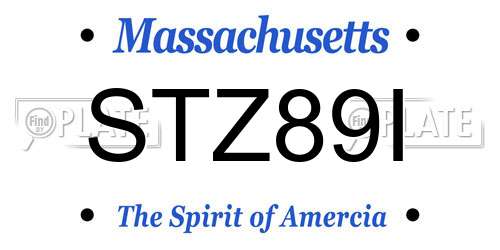 STZ89I Massachusetts License Plate