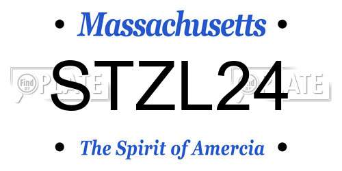 STZL24 Massachusetts License Plate