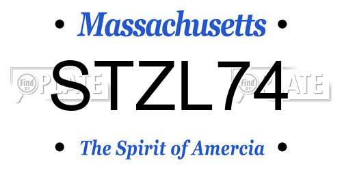 STZL74 Massachusetts License Plate