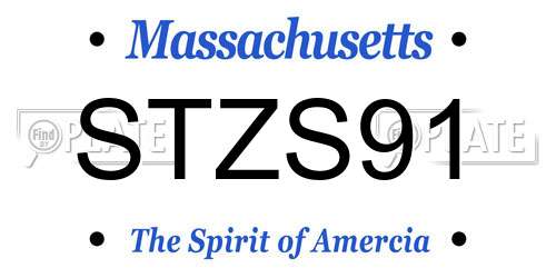 STZS91 Massachusetts License Plate