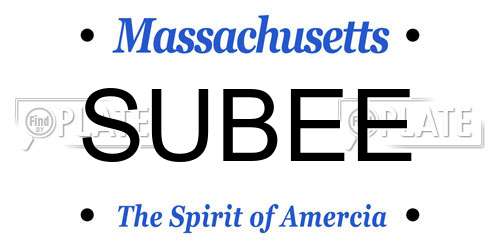 SUBEE Massachusetts License Plate