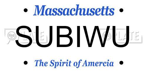 SUBIWU Massachusetts License Plate