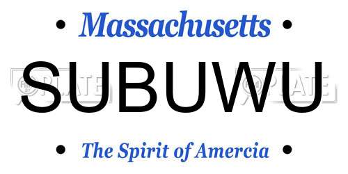 SUBUWU Massachusetts License Plate