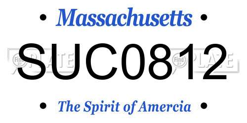 SUC0812 Massachusetts License Plate