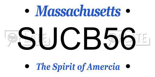 SUCB56 Massachusetts License Plate
