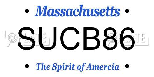 SUCB86 Massachusetts License Plate
