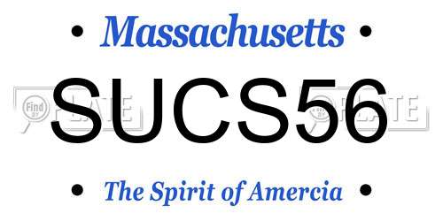 SUCS56 Massachusetts License Plate