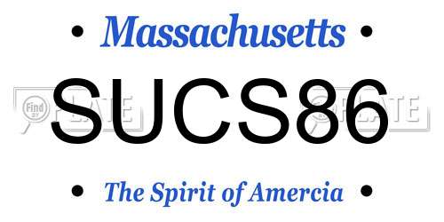 SUCS86 Massachusetts License Plate