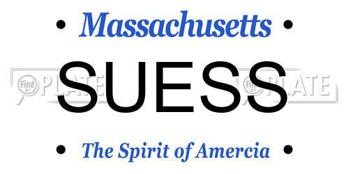 SUESS Massachusetts License Plate