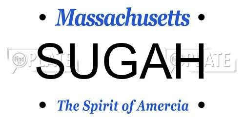 SUGAH Massachusetts License Plate