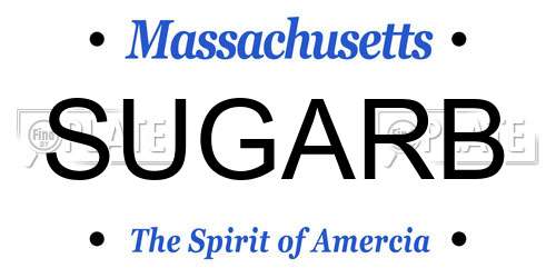 SUGARB Massachusetts License Plate