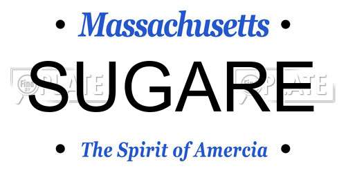 SUGARE Massachusetts License Plate