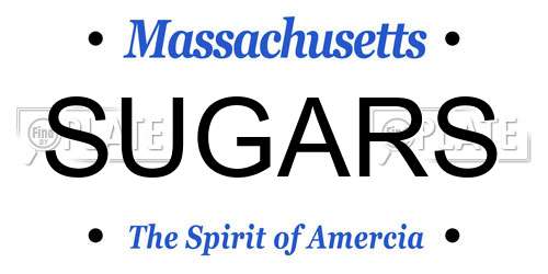SUGARS Massachusetts License Plate