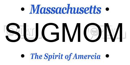 SUGMOM Massachusetts License Plate