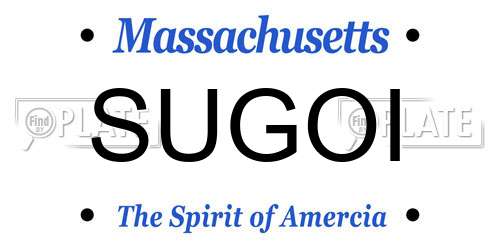 SUGOI Massachusetts License Plate