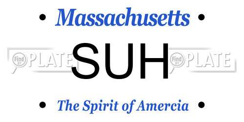 SUH Massachusetts License Plate