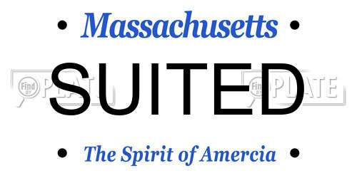 SUITED Massachusetts License Plate