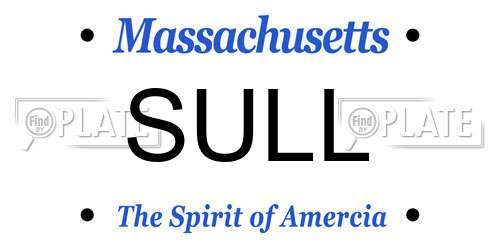 SULL Massachusetts License Plate