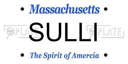 SULLI Massachusetts License Plate