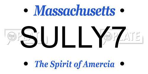 SULLY7 Massachusetts License Plate