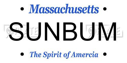SUNBUM Massachusetts License Plate