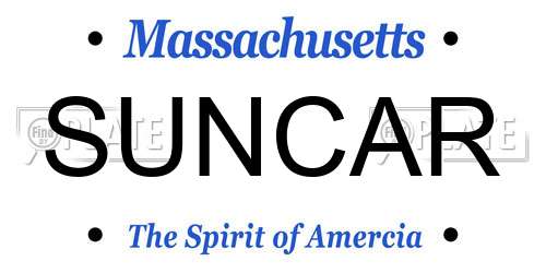 SUNCAR Massachusetts License Plate
