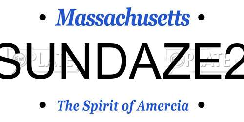 SUNDAZE2 Massachusetts License Plate