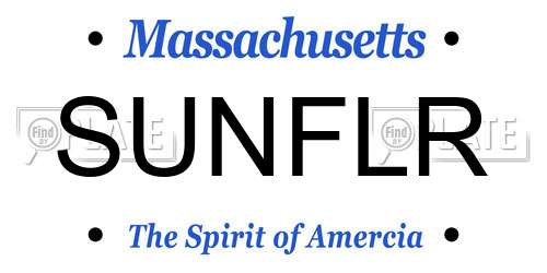 SUNFLR Massachusetts License Plate