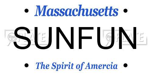 SUNFUN Massachusetts License Plate