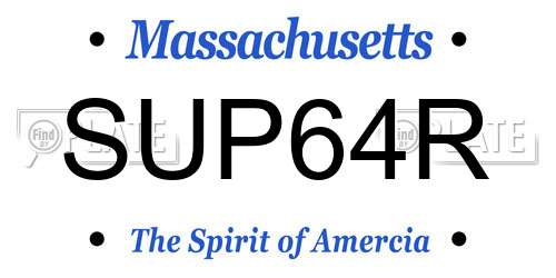 SUP64R Massachusetts License Plate