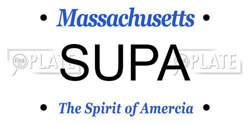 SUPA Massachusetts License Plate