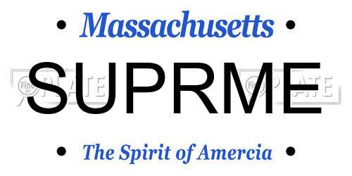 SUPRME Massachusetts License Plate