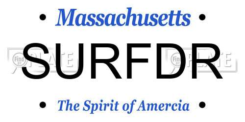 SURFDR Massachusetts License Plate