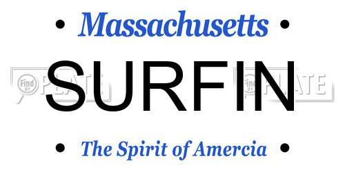 SURFIN Massachusetts License Plate