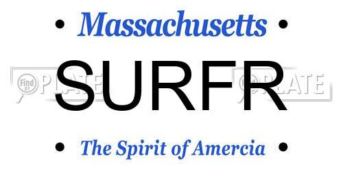 SURFR Massachusetts License Plate