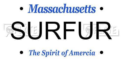 SURFUR Massachusetts License Plate