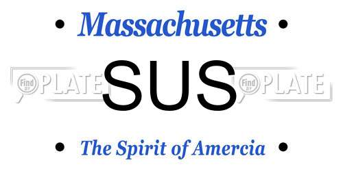SUS Massachusetts License Plate
