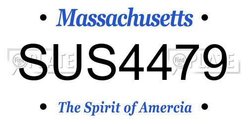 SUS4479 Massachusetts License Plate